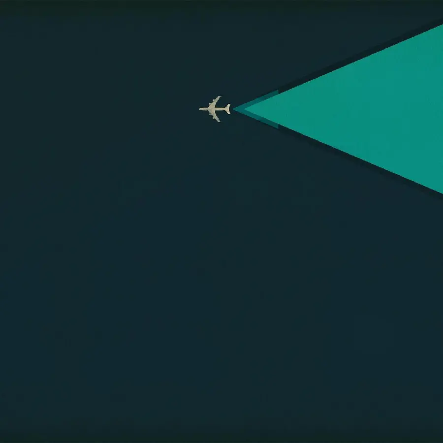 Cute and minimalist background of the plane's face with a black background 