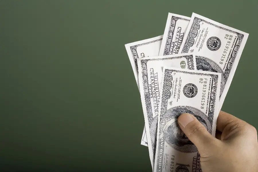 Motivational image of dollar money for writing text and advertising