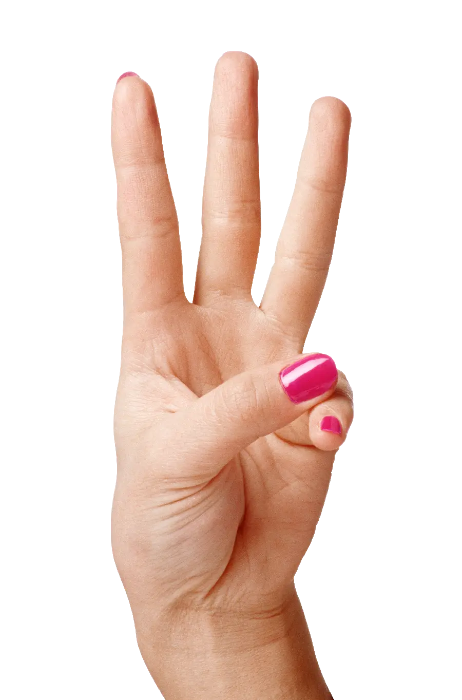 Download PNG photo of a hand with the number three design