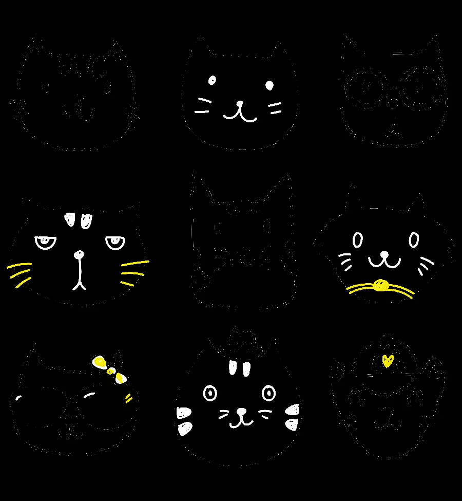 The cutest cat drawing without background