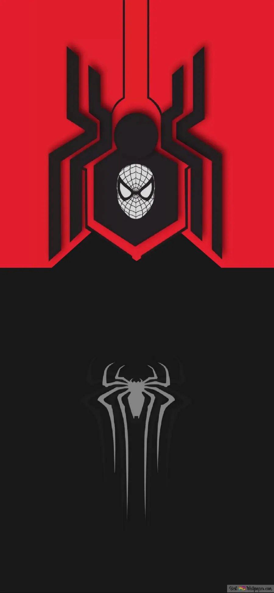Spiderman logo stock image with red and black wallpaper for printing 