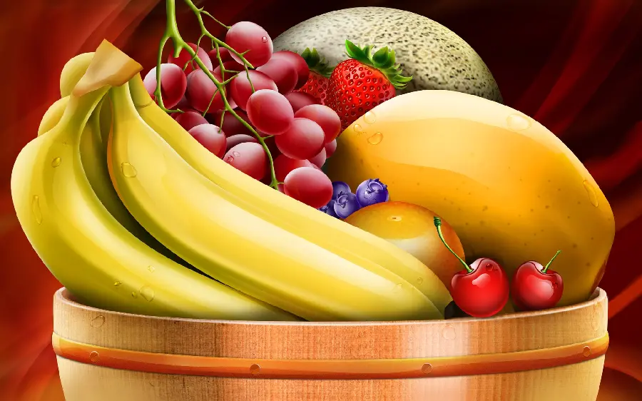 Recommended graphic wallpaper photo of a fruit basket design with 4K quality 