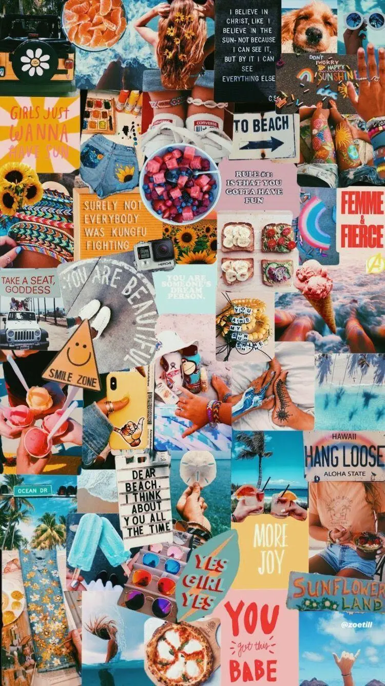 Mosaic collage and combination of mosaic photos for backgrounds
