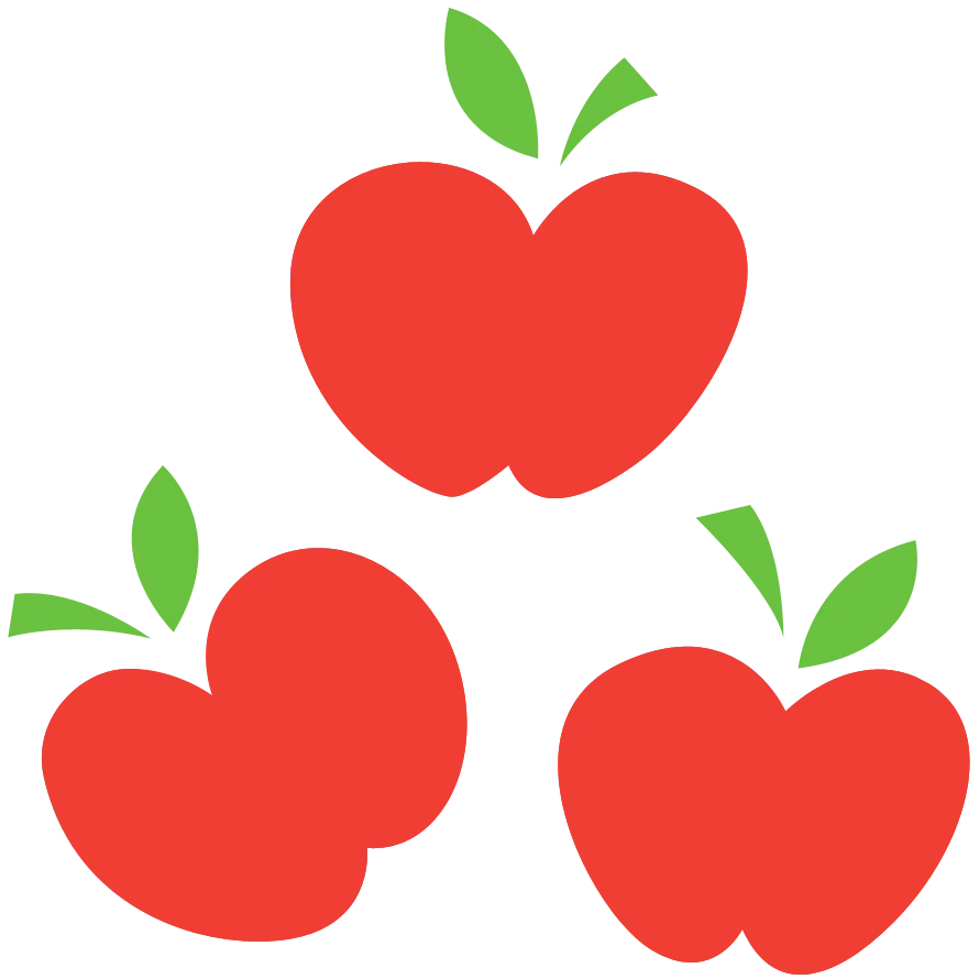 Drawing of delicious red apples in PNG format 