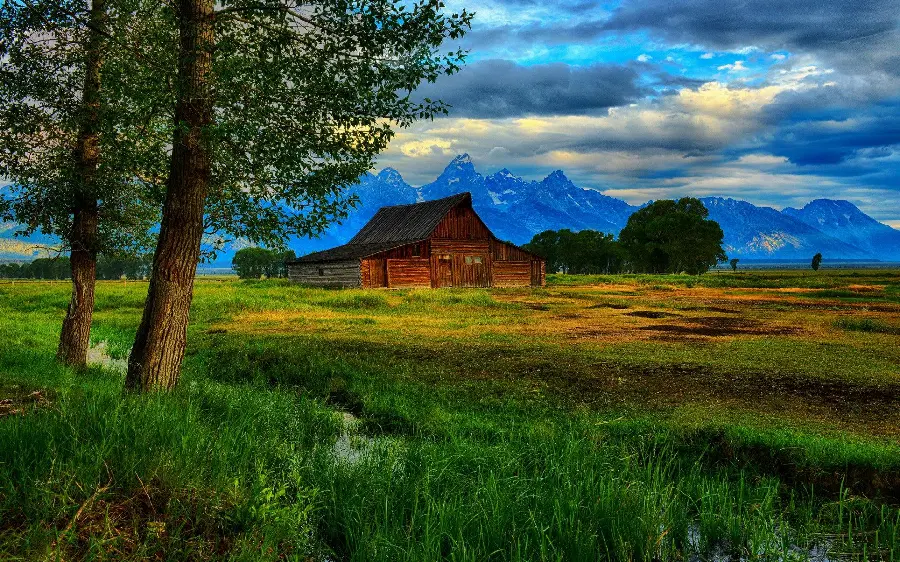 Unique and dreamy barn wallpaper for painting printing