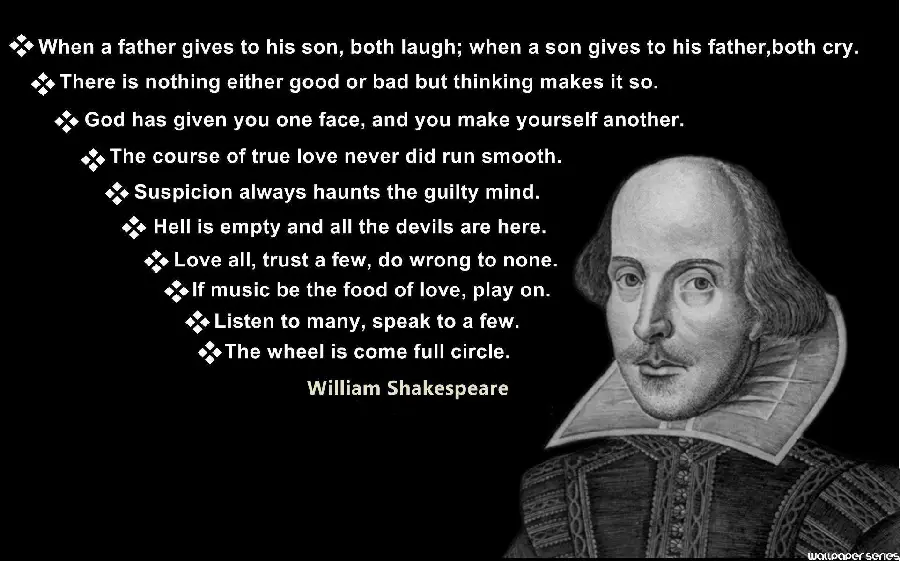The best photo written by William Shakespeare, the famous English poet