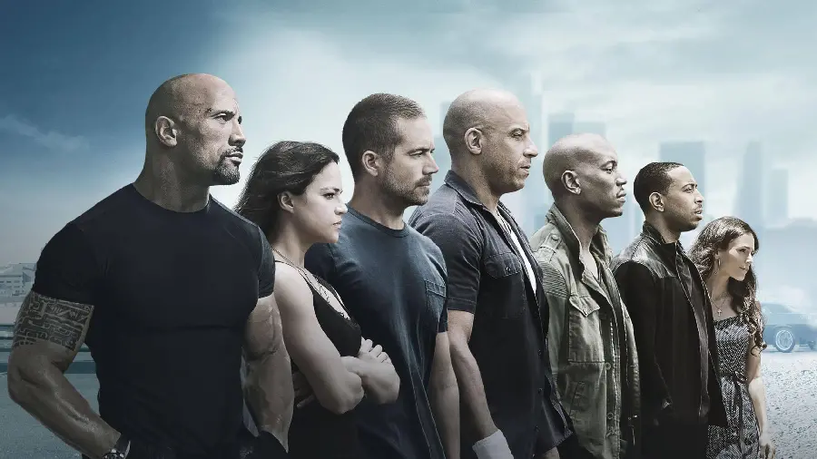 Stock photo of famous Fast and Furious 7 actors