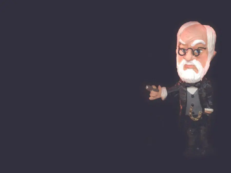 Caricature and graphic photo of Sigmund Freud Famous Austrian Psychologist 