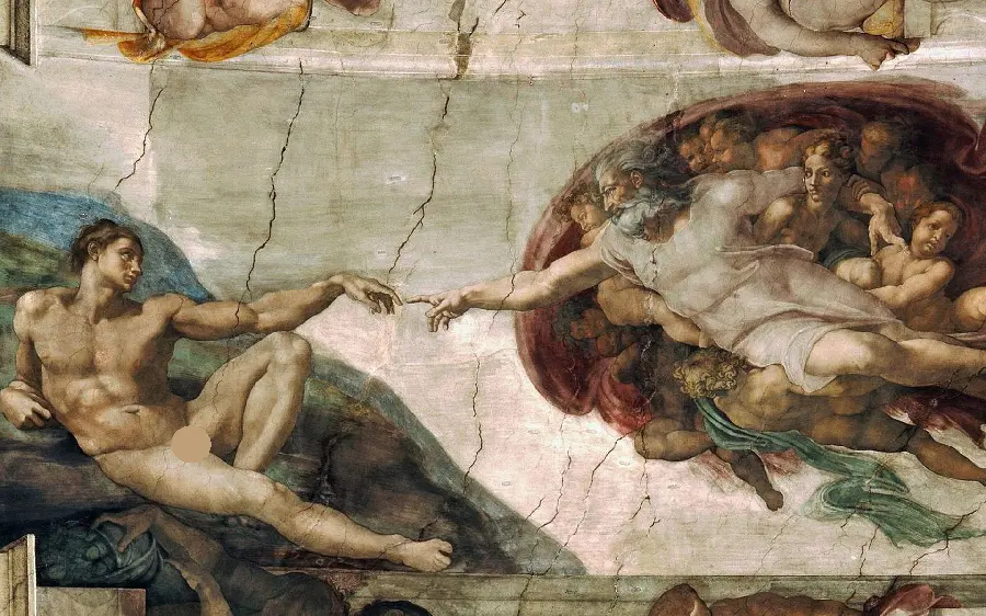 Photo of the Renaissance painting Renaissance by Michelangelo, the famous painter and sculptor 