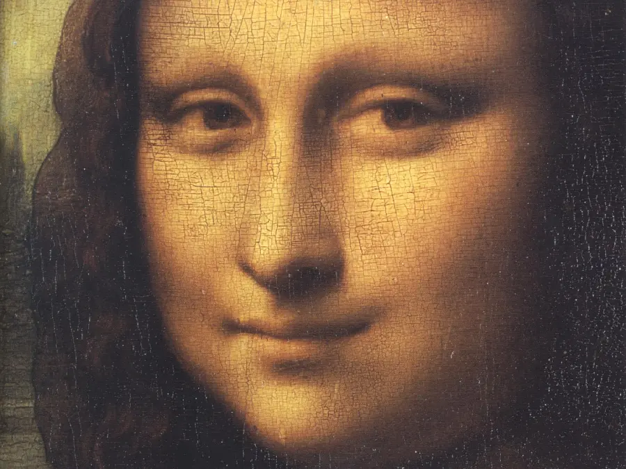 Download close-up image of Mona Lisa painting for profile and wallpaper