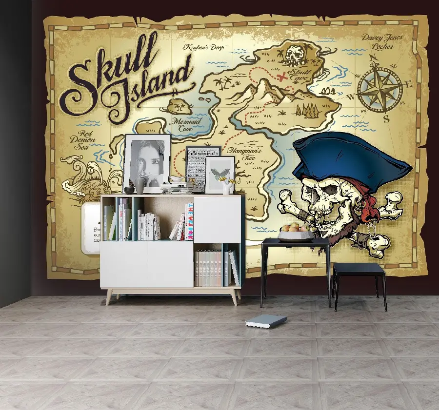Ancient treasure map wallpaper sample