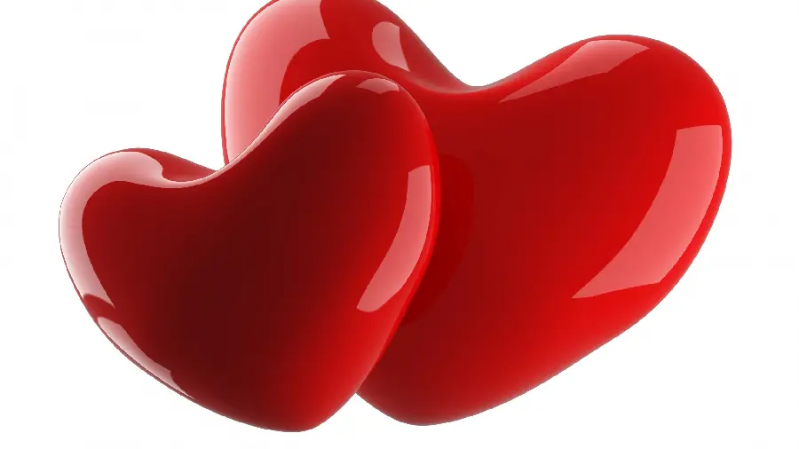Red 3D Heart Wallpaper with White Background