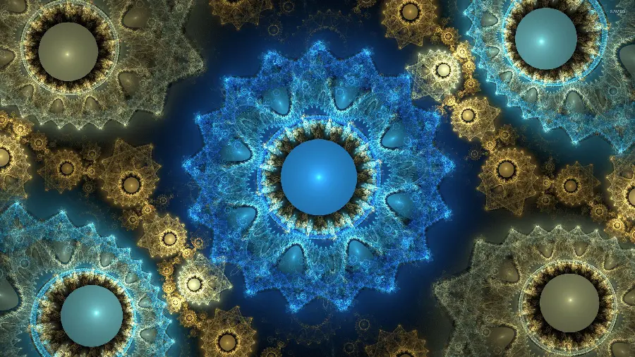 Abstract Fractal Time Crystals Wallpaper for Cinema