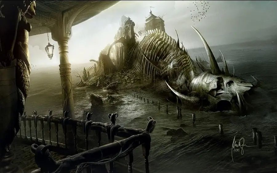 Interesting and special background photo of black surrealism for cinematic sequences