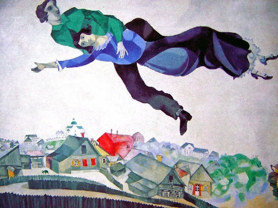 A photograph by Marc Chagall called Over the City, painted in 1918