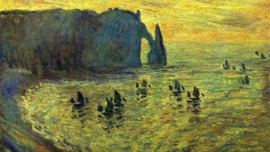 Claude Monet Impressionist Coastal Cliff Paintings 