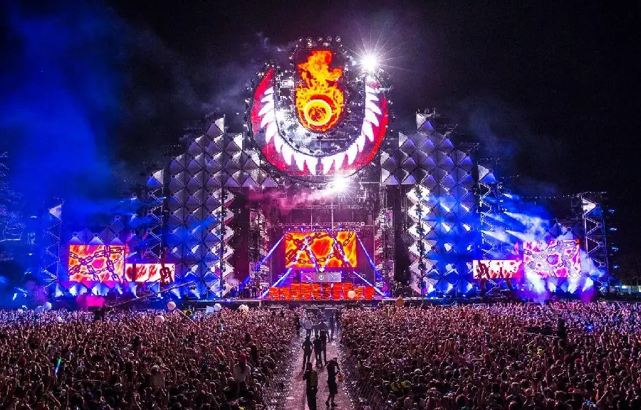 Stoke Music Festival held at night and a crowded concert 