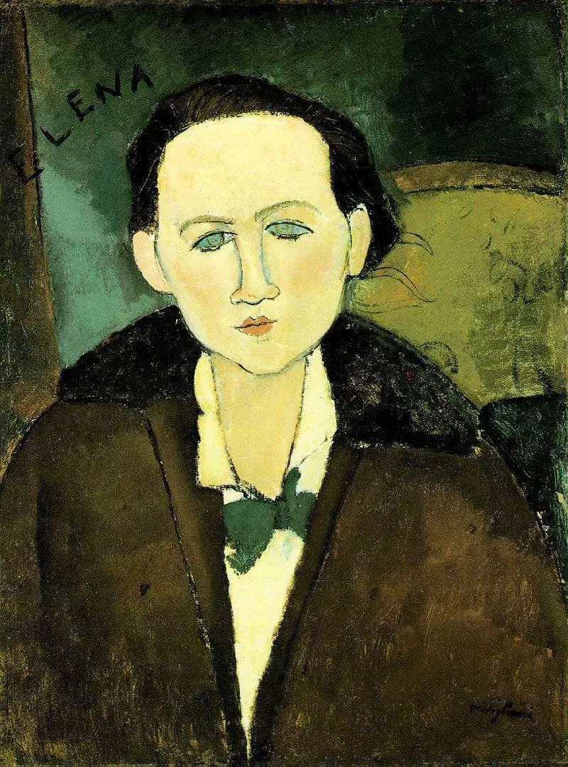 Portrait of Elena Pavlowski in 1917 by Amedeo Modigliani