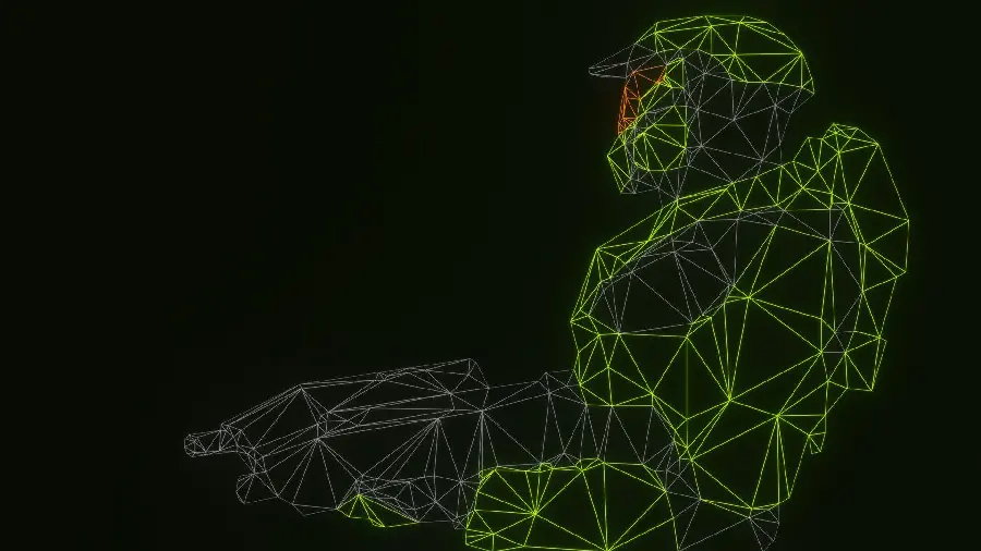 3D Wireframe Avatar Abstract Digital Art Stock Photo