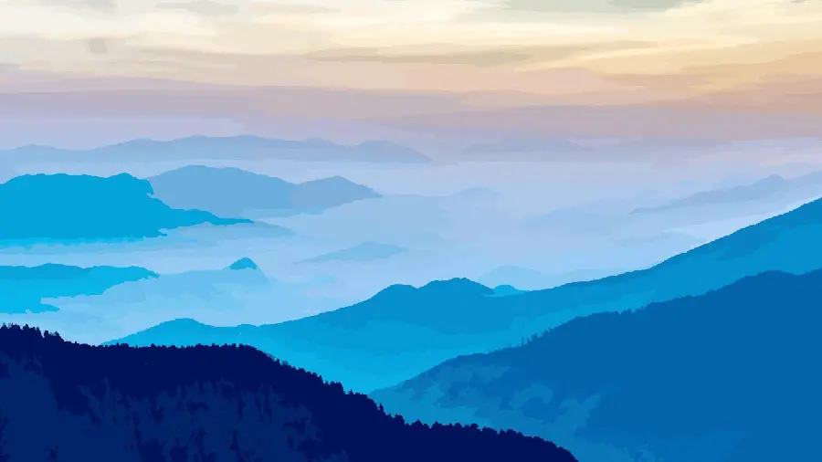 Minimal Blue Mountain and Sky Wallpaper for Samsung and Xiaomi 