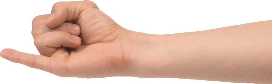 Free PNG image of a hand in a state of Promise with the little finger or pinky finger 