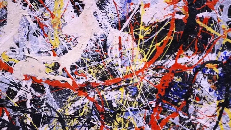 Passage IN RED - Original Abstract Painting by Jackson Pollock