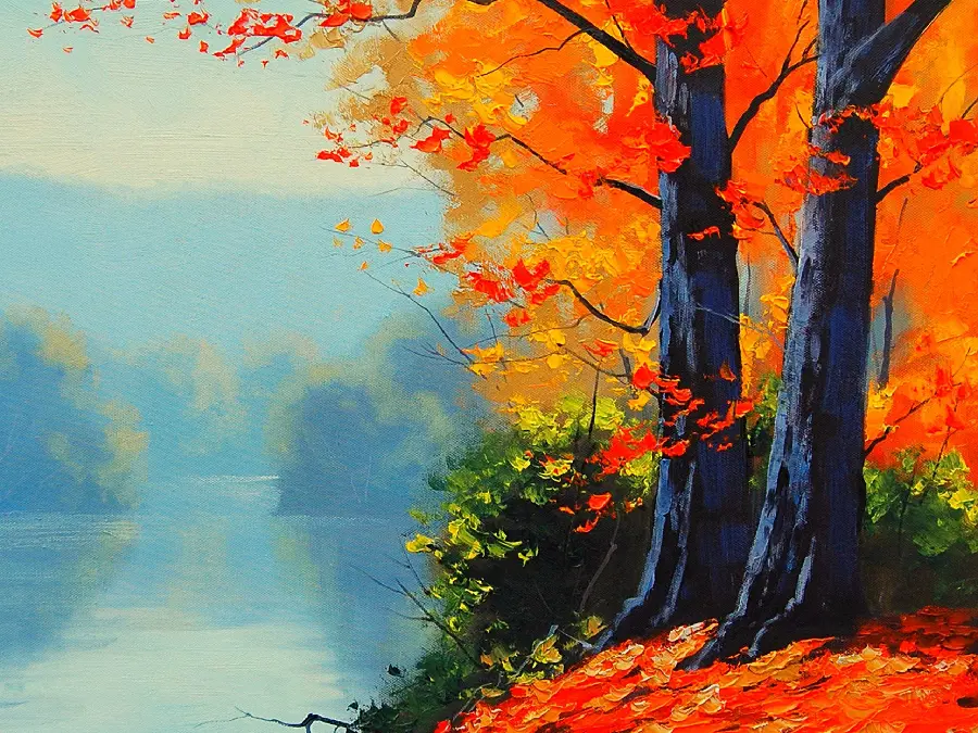 Free download of a special and unique autumn painting for decorative painting