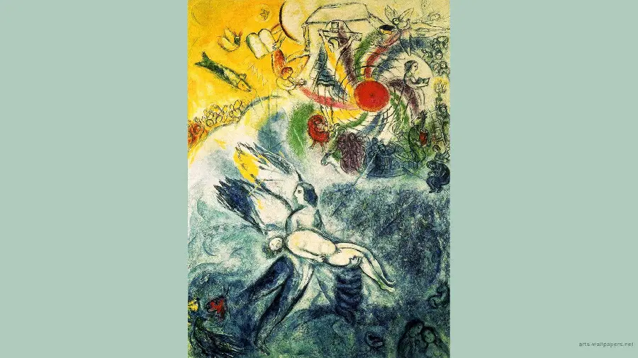 Photo of a conceptual painting by Marc Chagall, the famous painter