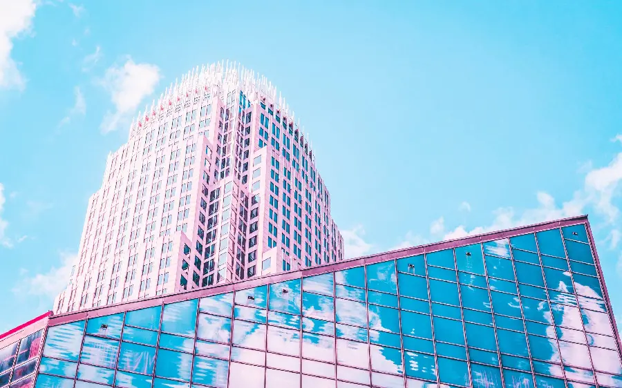 Beautiful and stylish modern glass facades wallpaper with elegance and brilliance