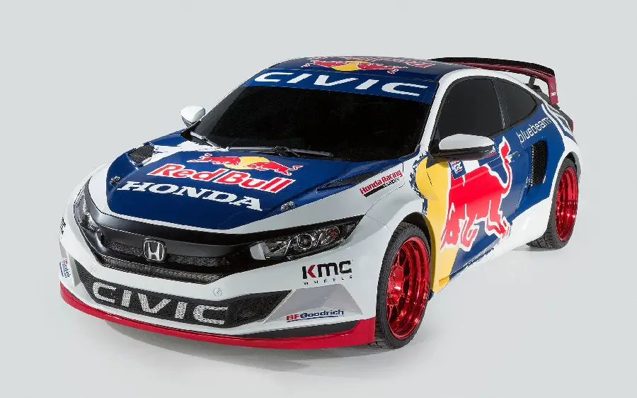 Honda Car Wallpaper Ready for Rallycross Racing on White Background
