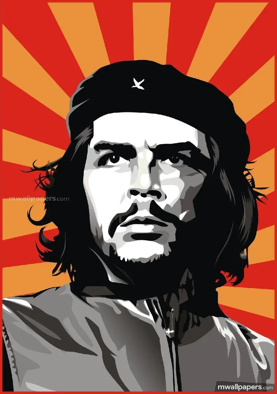 Background of the revolutionary figure Ernesto Che Guevara with a graphic background
