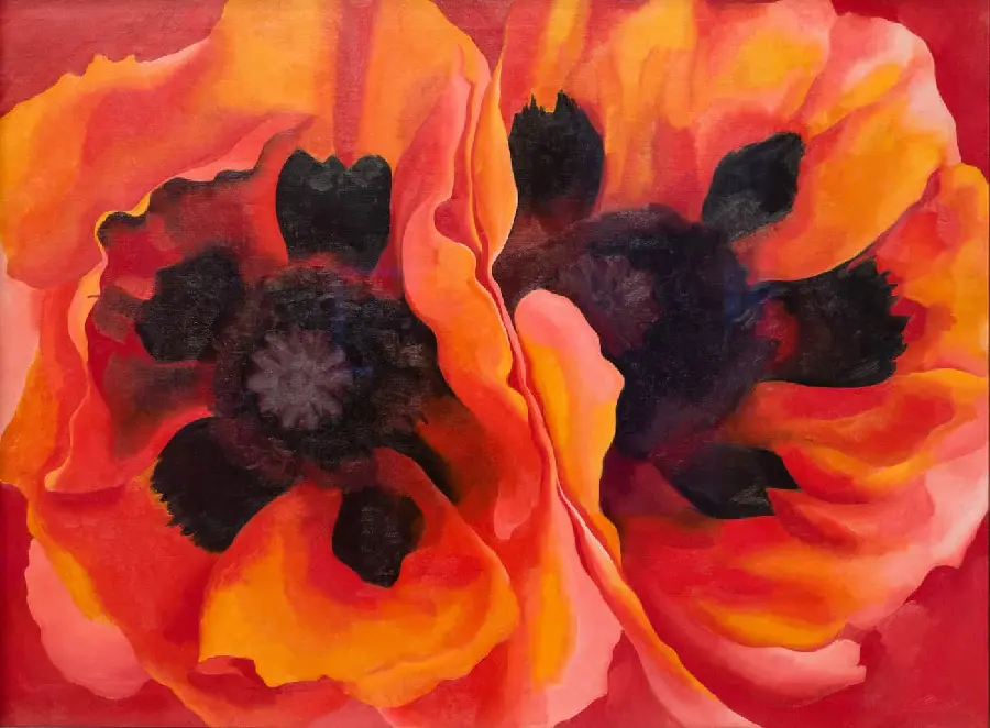 Painting by Georgia O'Keeffe of Oriental Poppies