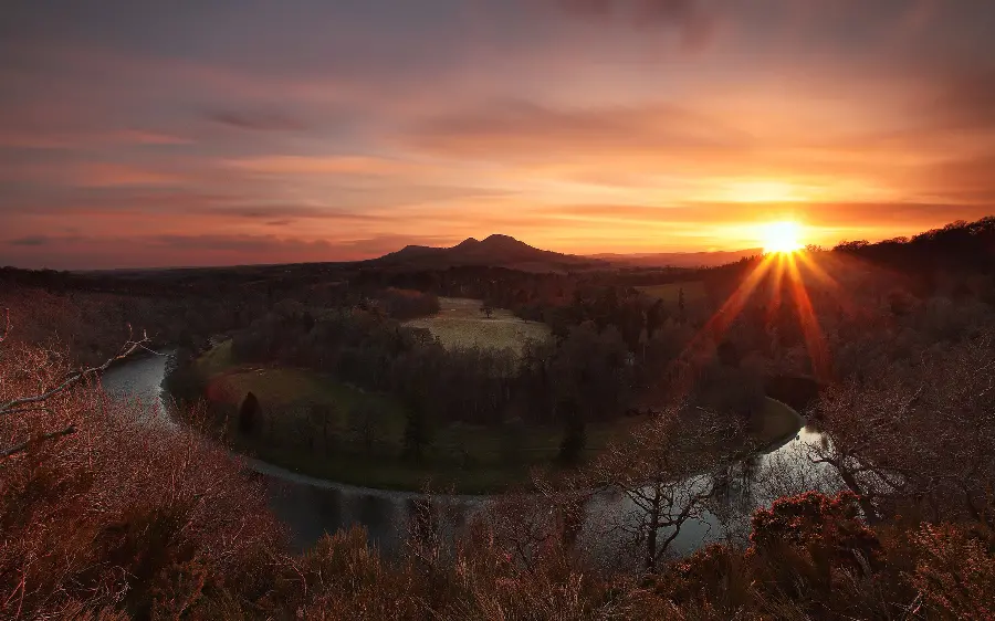 Background photo of sunset landscape in nature for poster printing