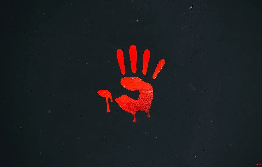 Image Stock black background bloody hand with the highest quality 