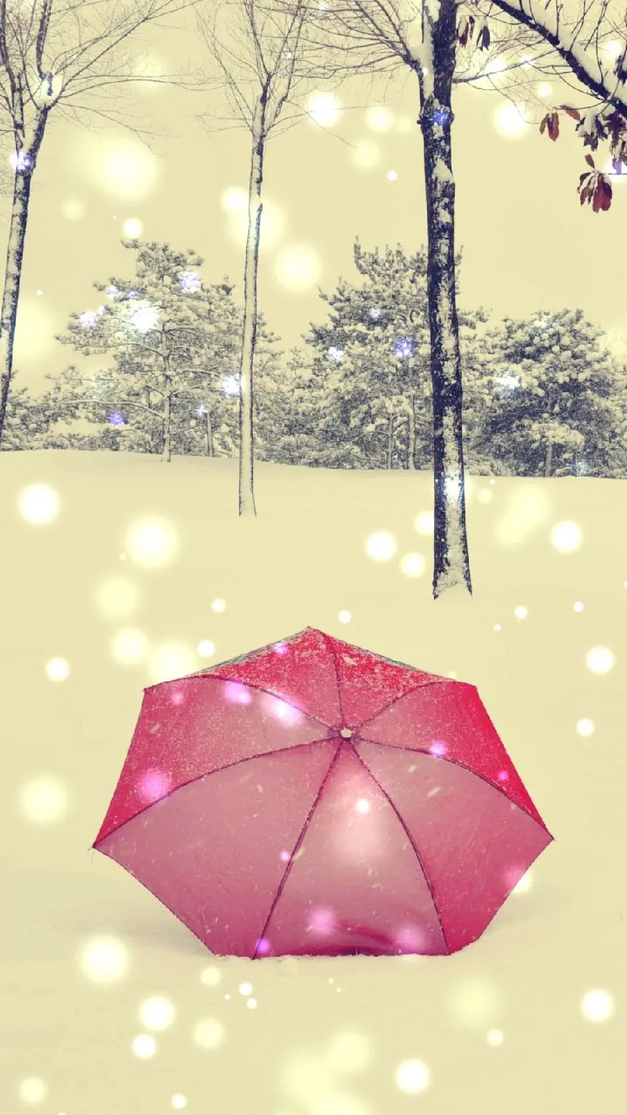 Wallpaper and profile picture of a beautiful pink snow umbrella lying on the snow 