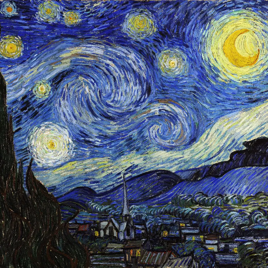 Classic painting of the Starry Night by Van Gogh for iPhone background