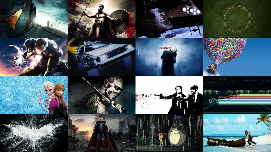 Background photo of a collection of famous and well-known movie posters