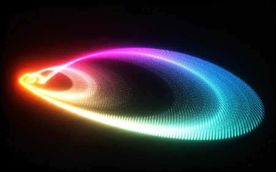 Colorful lighting background image with a black background 