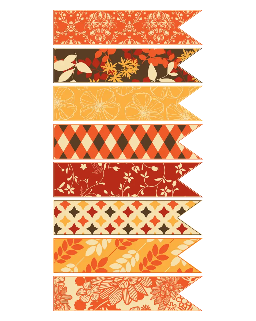 Autumn page border PNG image with different designs 