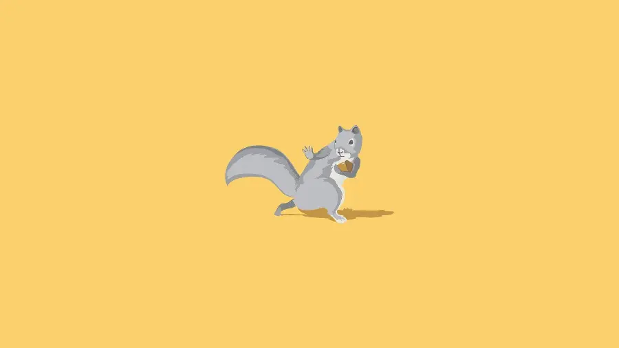 Minimalist Wallpaper with a Cute Squirrel Design