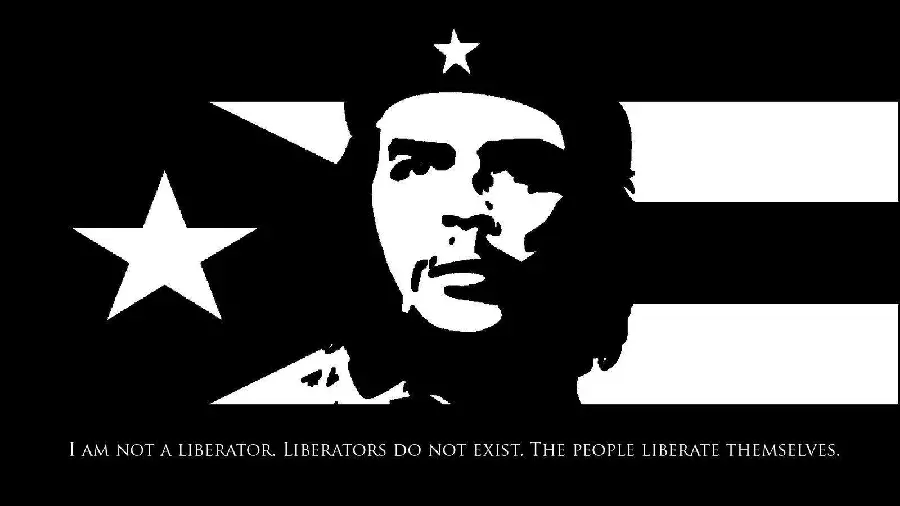 Download high quality stock image of Che Guevara with the Cuban flag