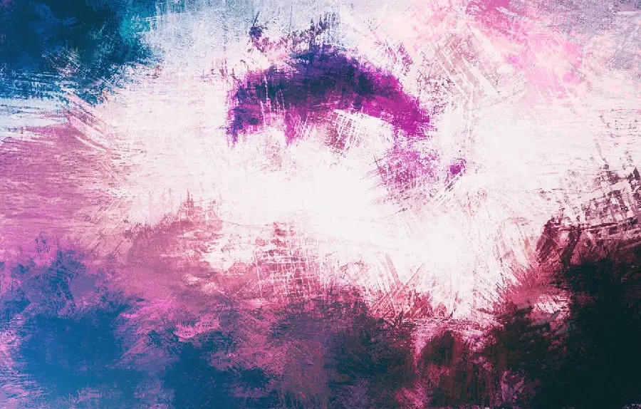 Ink Painting Pink Blue Abstract Expressionism Acrylic