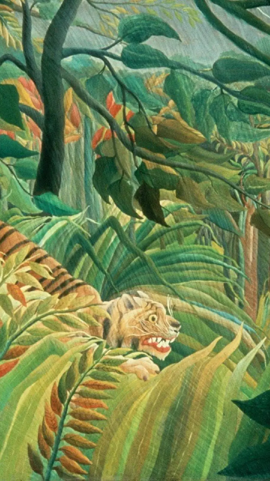 Graphic image of the painting of the Jungle Tiger by the self-taught French painter Henri Rousseau 