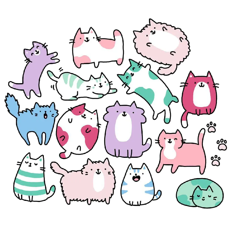 The best PNG and cropped images of Gogoli graphic cats 