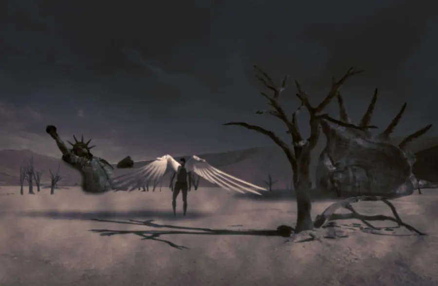 Black surrealism wallpaper used in the film industry
