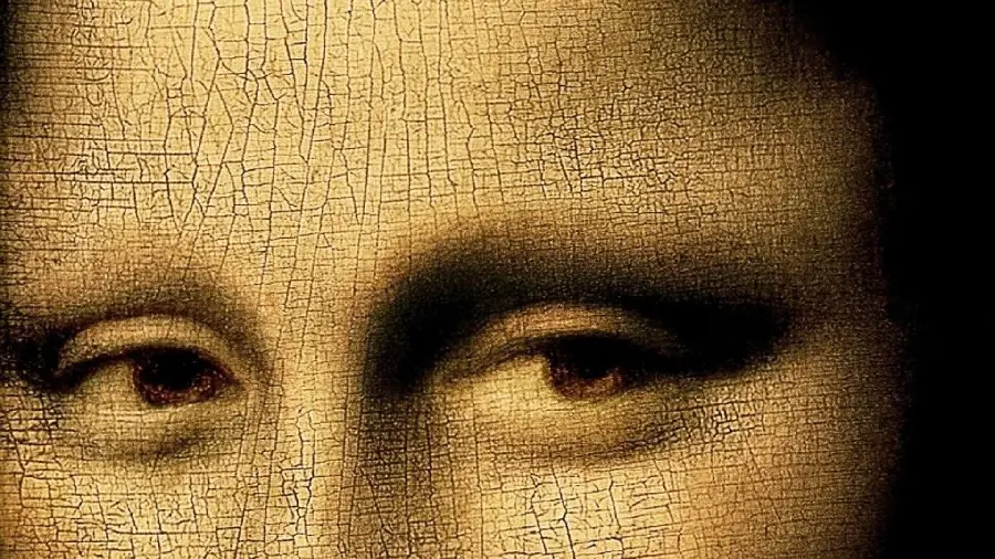 Download the photo of the Mona Lisa's eyes, photoshopped, trendy for making Telegram stickers 