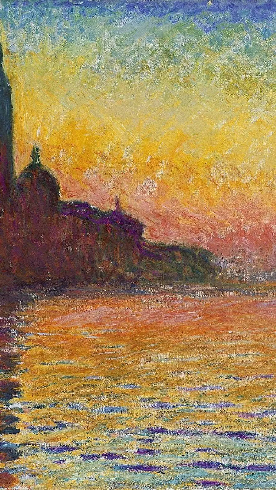 Claude Monet's most famous painting called Sunset at San Giorgio Maggiore 