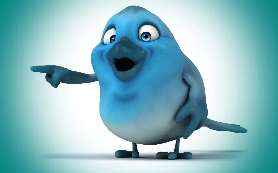 A funny and googly blue bird background and background for Samsung and Huawei phones