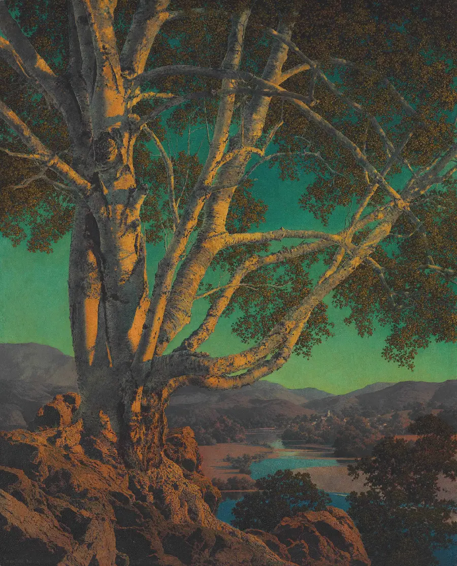 Painting by American artist Maxfield Parrish