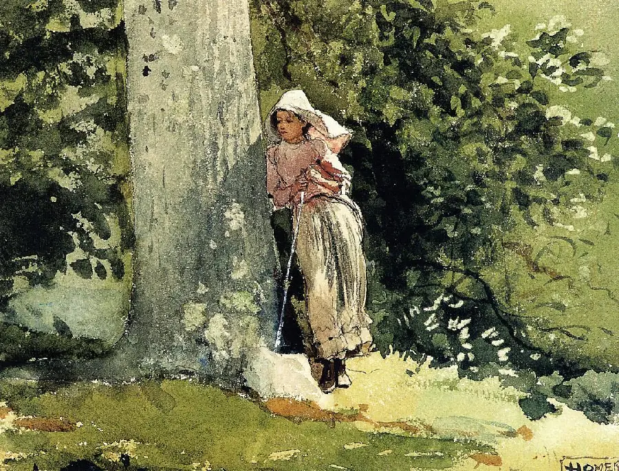 Art print tired by Winslow Homer American painter
